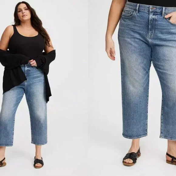 NWT TORRID plus high rise straight ankle crop jeans in Americano (sz20) - Picture 1 of 11